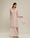 Dusty Pink Chinon Stitched Suit